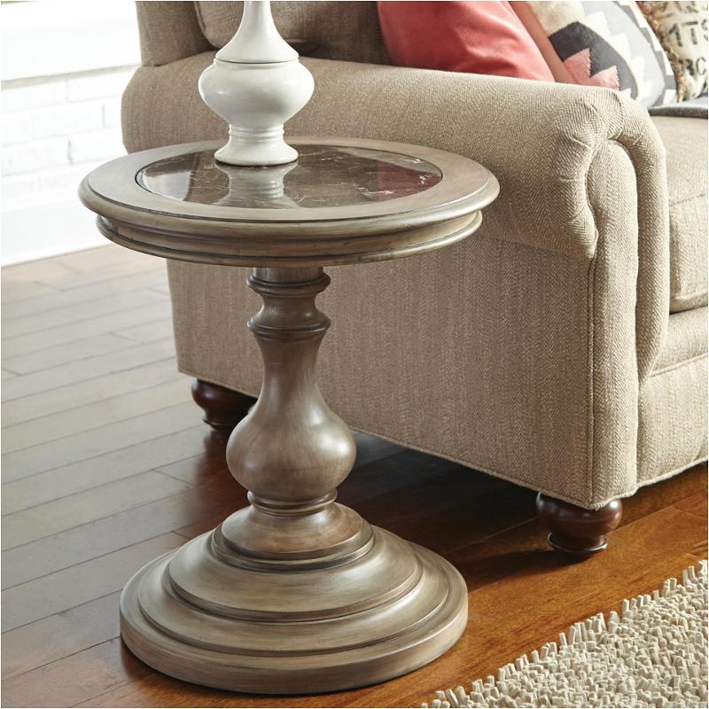 21509 Riverside Furniture Corinne Round, Round End Table Marble Top