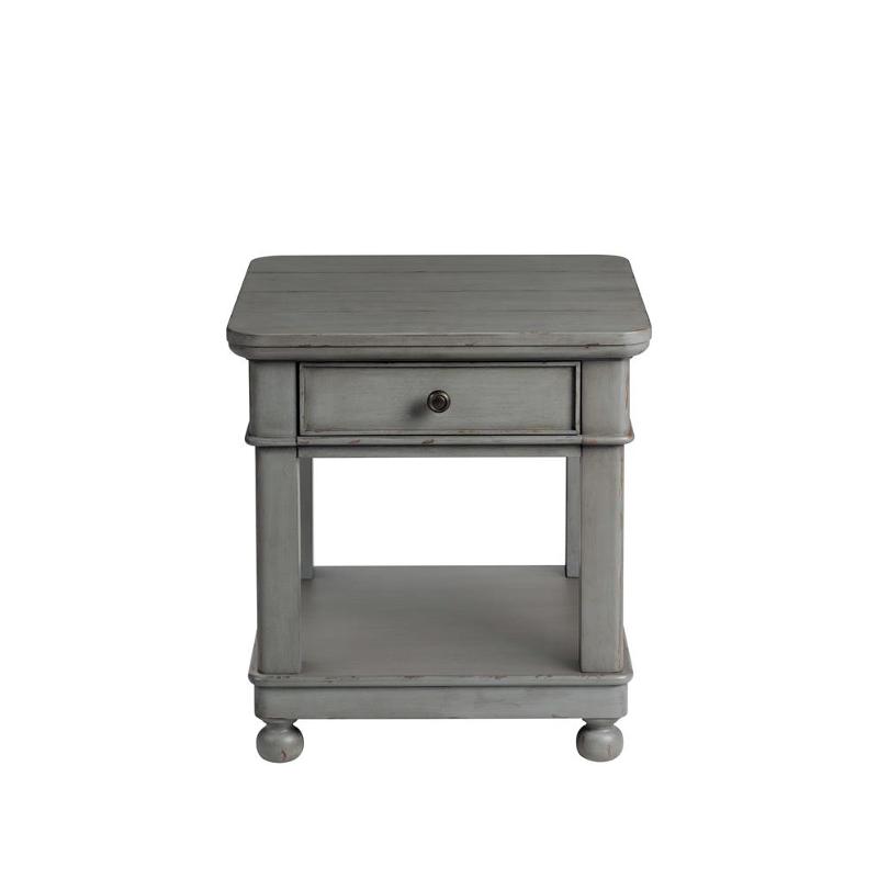 52809 Riverside Furniture Bella Grigio - Chipped Gray Living Room Furniture End Table