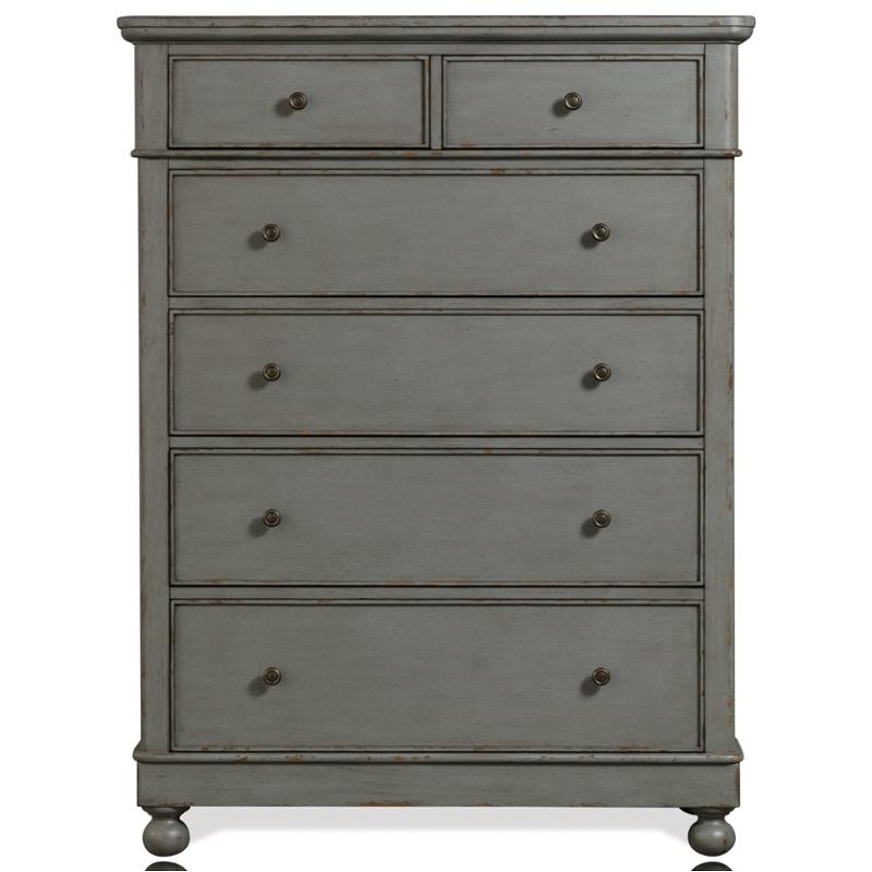 52865 Riverside Furniture Bella Grigio - Chipped Gray Bedroom Furniture Chest