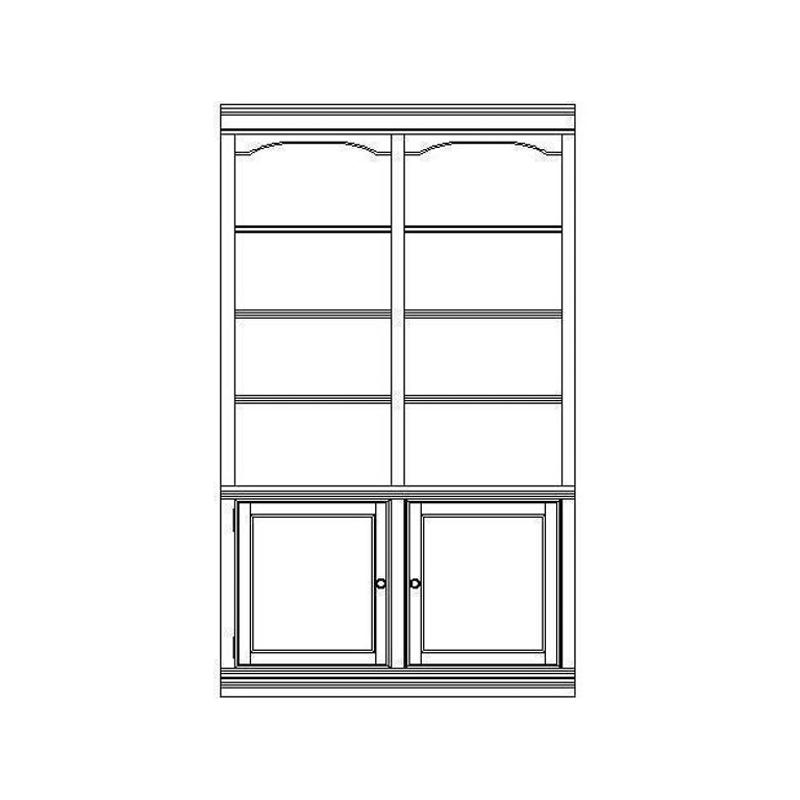 258-70-448 Hooker Furniture Cherry Creek Wall Bookcase 52in