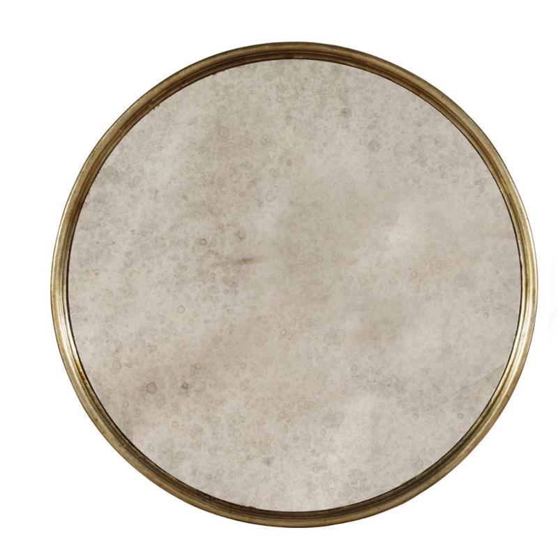 3014 50001 Furniture Round, Round Mirrored Accent Table