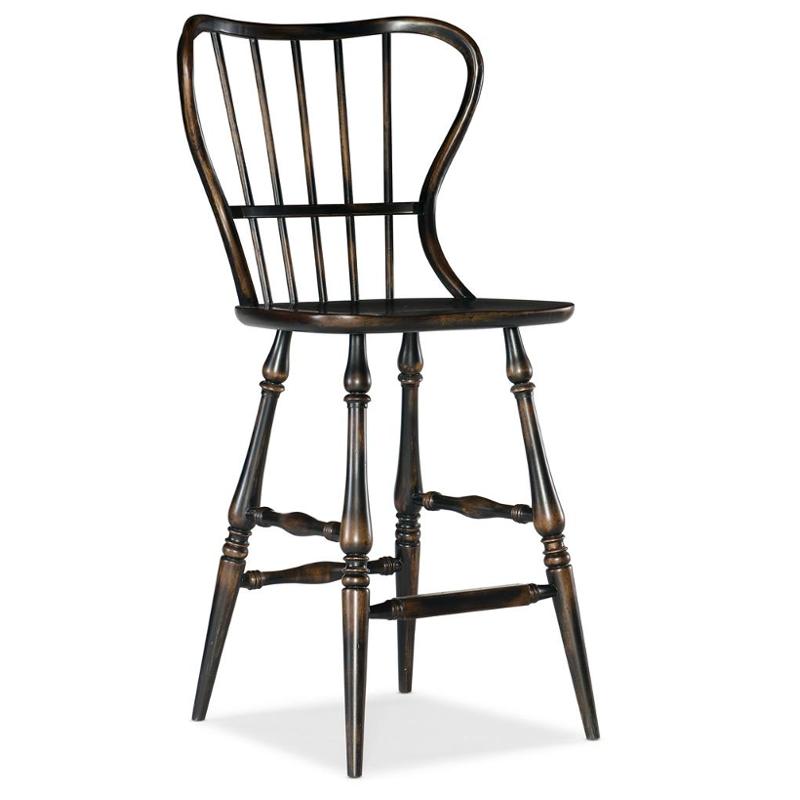 5805-75361-99 Hooker Furniture Spindle Back Bar Stool-black