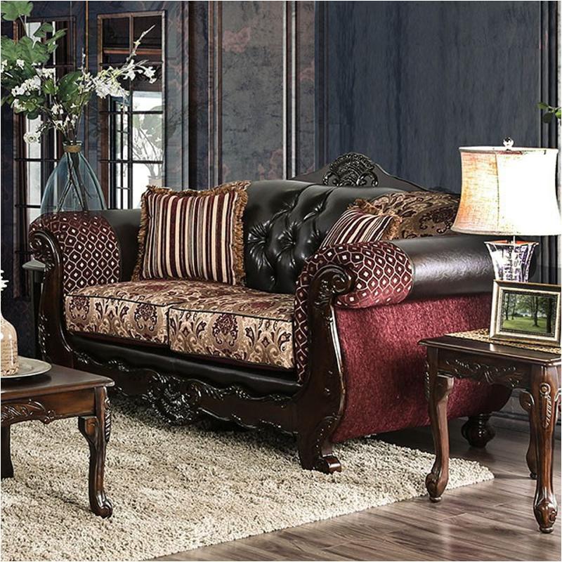 Sm6415-lv Furniture Of America Quirino Living Room Furniture Loveseat