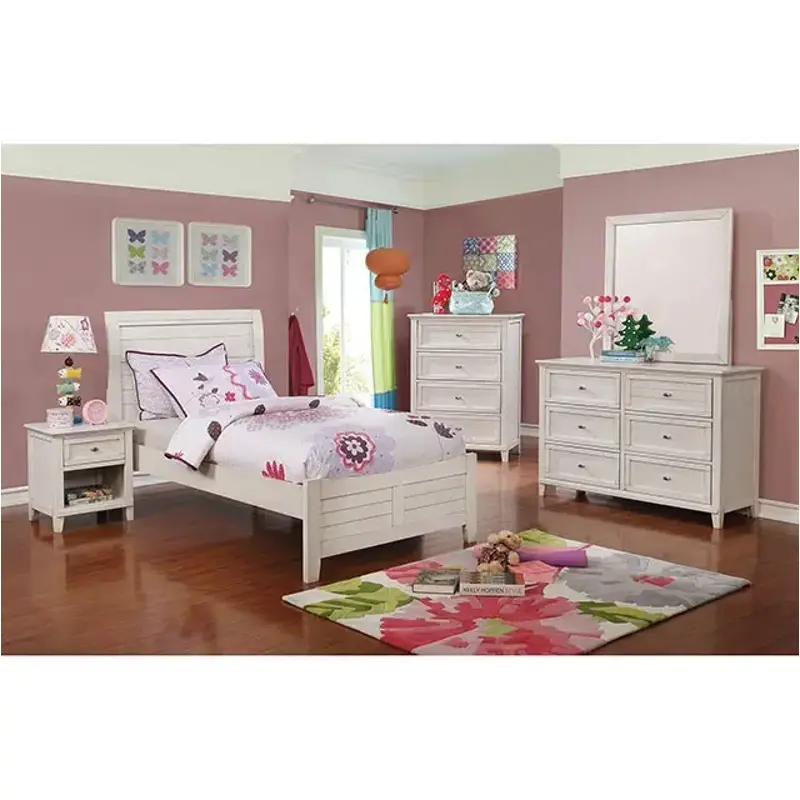 Cm7517-wh-t Furniture Of America Brogan Bedroom Furniture Bed