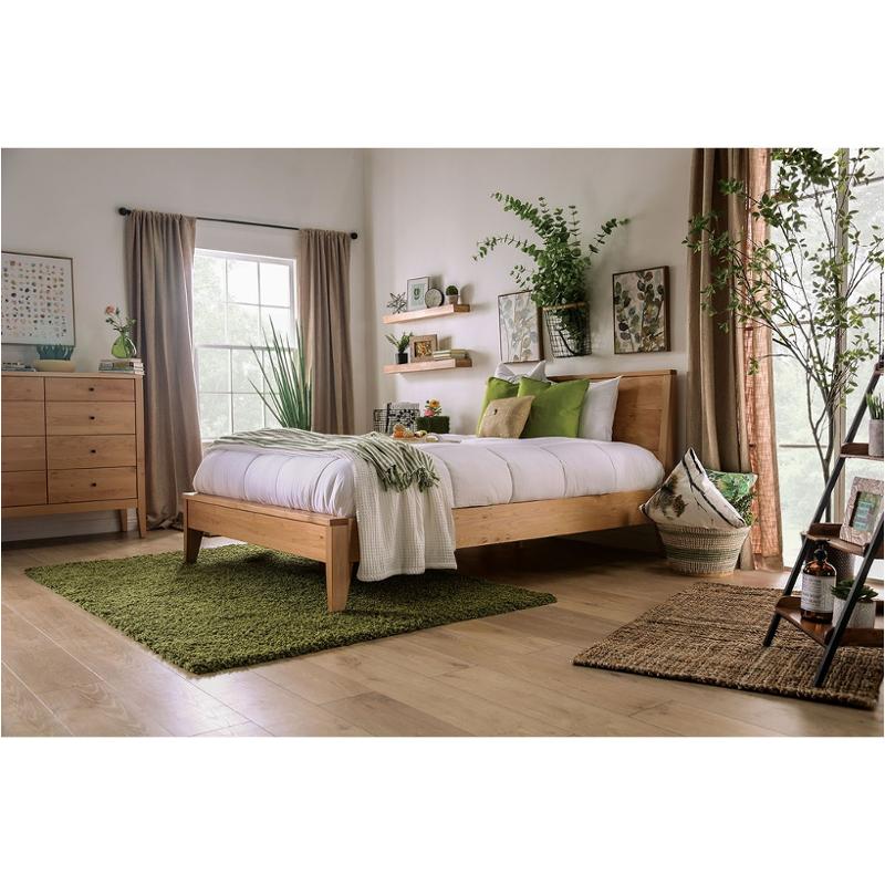 Foa7602ck Furniture Of America Willamette - Light Oak Bedroom Furniture Bed