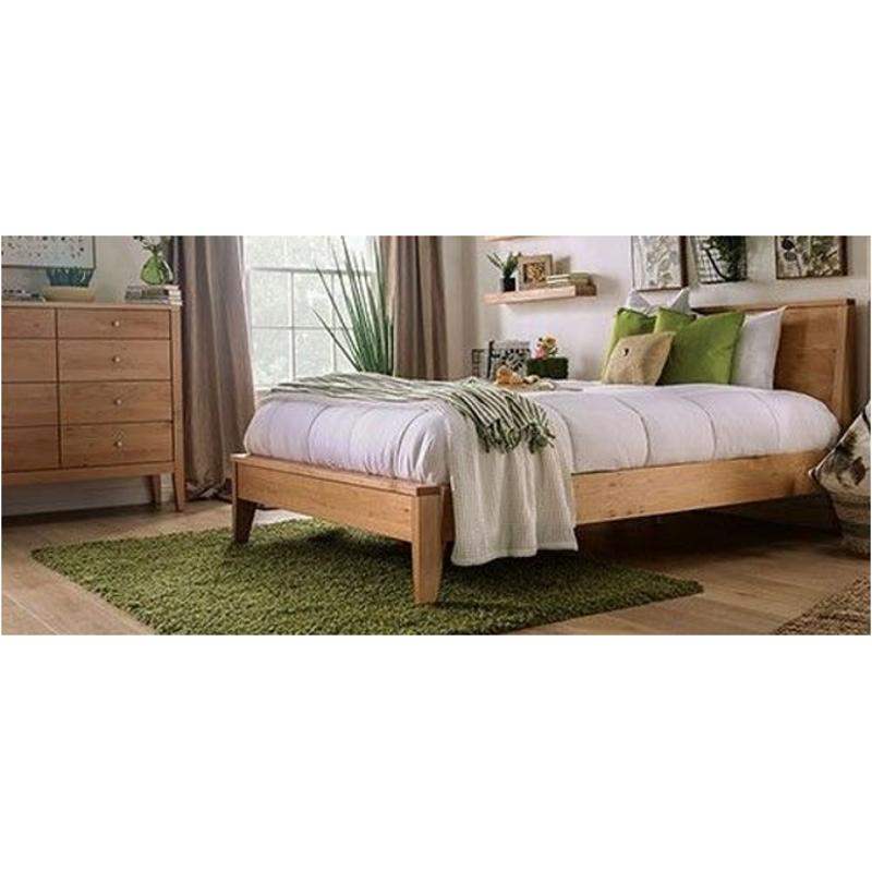 Foa7602q Furniture Of America Willamette - Light Oak Bedroom Furniture Bed