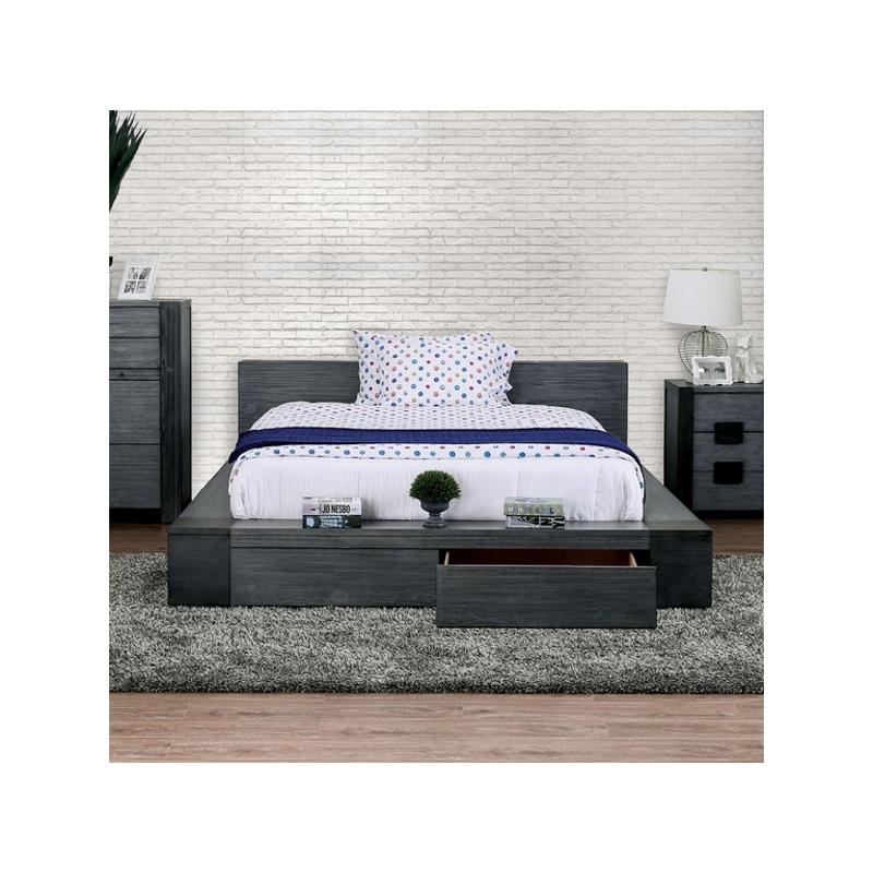 Cm7629gy-ck Furniture Of America Janeiro Bedroom Furniture Bed