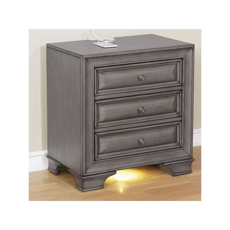 Cm7302gy-n Furniture Of America Brandt - Gray Bedroom Furniture Nightstand