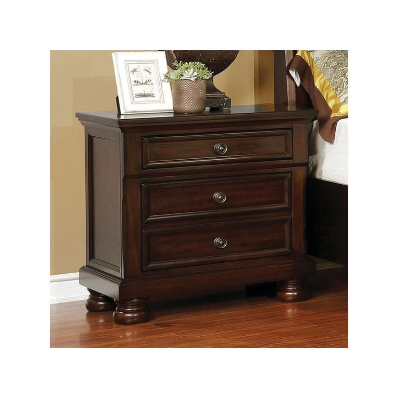 Cm7590ch-n Furniture Of America Castor - Brown Cherry Bedroom Furniture Nightstand