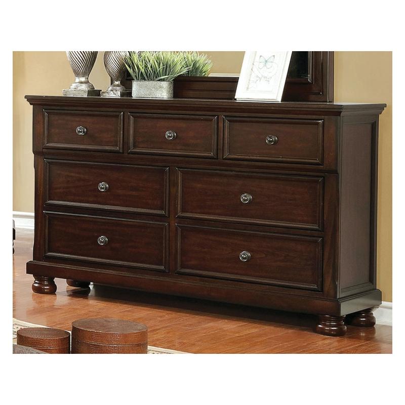 Cm7590ch-d Furniture Of America Castor - Brown Cherry Bedroom Furniture Dresser