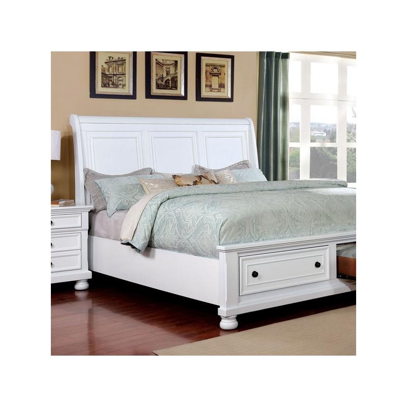 Cm7590wh-q Furniture Of America Castor - White Bedroom Furniture Bed