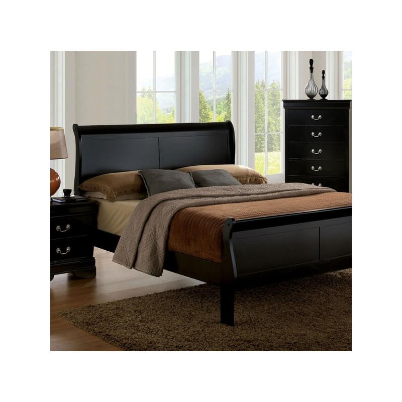 Louis Philippe III Twin Bed in Black by Furniture of America