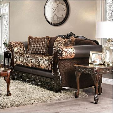 Sm6427-lv Furniture Of America Newdale - Brown/gold Living Room Furniture Loveseat