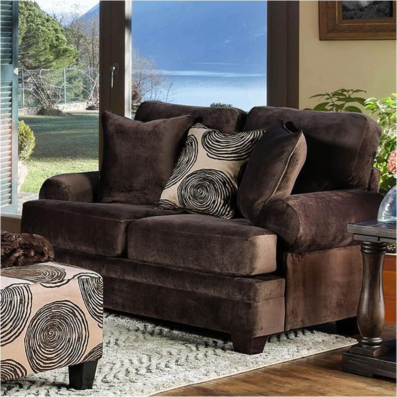 Sm5142br-lv Furniture Of America Bonaventura - Brown Living Room Furniture Loveseat
