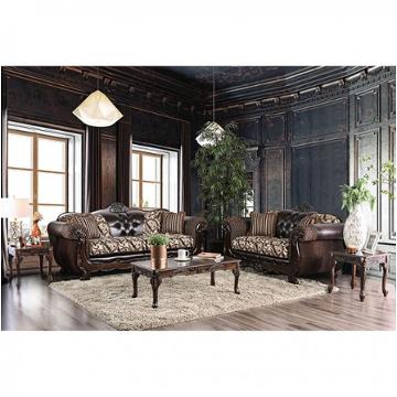 Sm6416-sf Furniture Of America Quirino - Light Brown/dark Brown Living Room Furniture Sofa