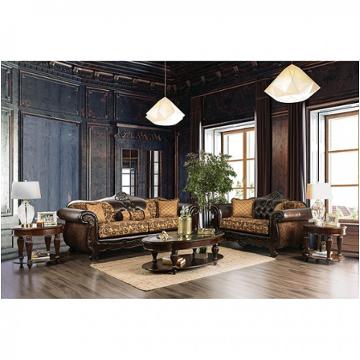 Sm6417-sf Furniture Of America Quirino - Tan/dark Brown Living Room Furniture Sofa