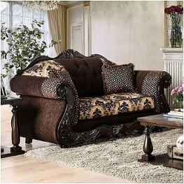 Sm6431-lv Furniture Of America Ronja - Dark Brown Living Room Furniture Loveseat