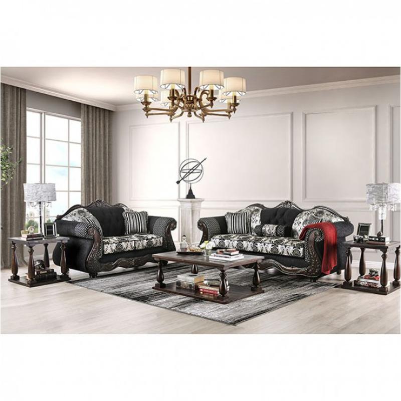 Sm6432-sf Furniture Of America Ronja - Black Living Room Furniture Sofa