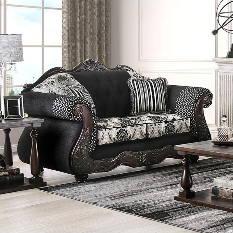 Sm6432-lv Furniture Of America Ronja - Black Living Room Furniture Loveseat
