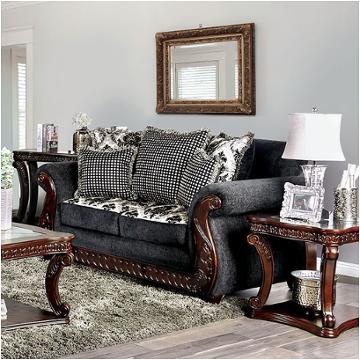 Sm6218-lv Furniture Of America Whitland - Dark Gray Living Room Furniture Loveseat