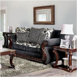 Sm6218-lv Furniture Of America Whitland - Dark Gray Living Room Furniture Loveseat