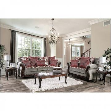 Sm6219-sf Furniture Of America Whitland - Light Gray/red Living Room Furniture Sofa