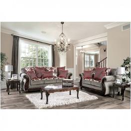 Sm6219-sf Furniture Of America Whitland - Light Gray/red Living Room Furniture Sofa