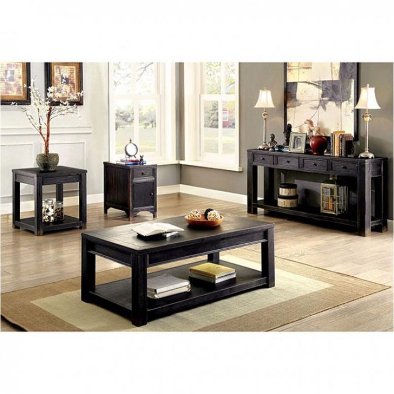 Cm4327c Furniture Of America Meadow - Antique Black Living Room Furniture Cocktail Table