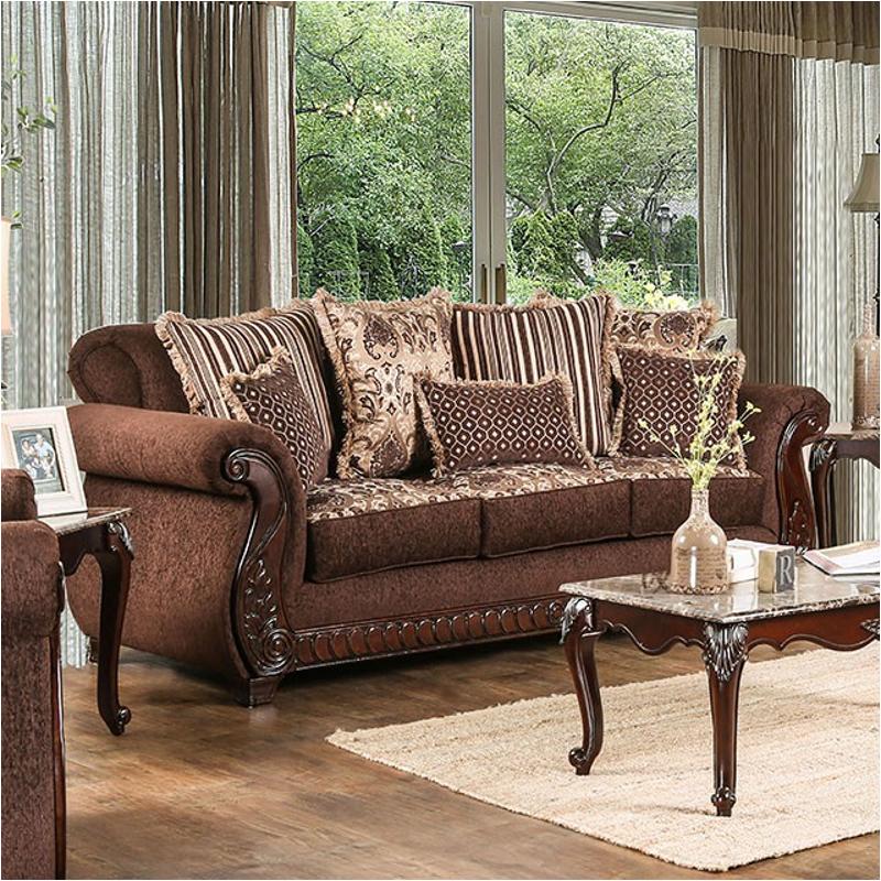 Sm6109-sf Furniture Of America Tabitha - Brown Sofa - Brown