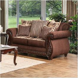 Sm6109-lv Furniture Of America Tabitha - Brown Living Room Furniture Loveseat