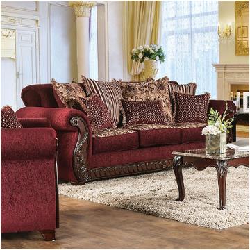 Sm6110-sf Furniture Of America Tabitha - Wine Living Room Furniture Sofa