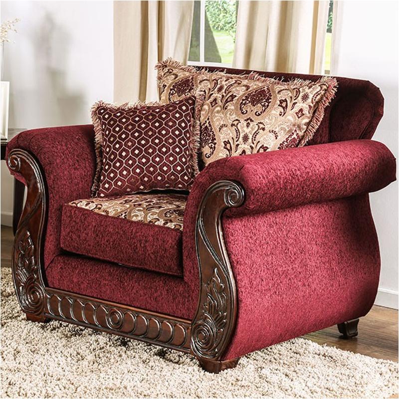 Sm6110-ch Furniture Of America Tabitha - Wine Living Room Furniture Living Room Chair