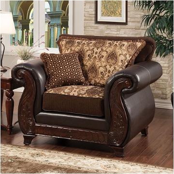 Sm6106n-ch Furniture Of America Franklin - Dark Brown Living Room Furniture Living Room Chair