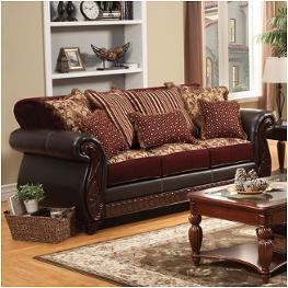 Sm6107n-sf Furniture Of America Franklin - Burgundy Living Room Furniture Sofa