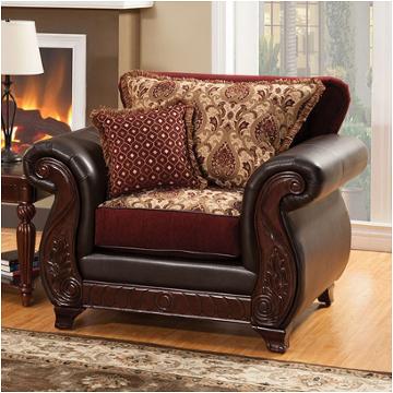 Sm6107n-ch Furniture Of America Franklin - Burgundy Living Room Furniture Living Room Chair