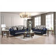 Sm4434-sf Furniture Of America Kenna - Navy/silver Living Room Furniture Sofa