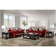 Sm4436-sf Furniture Of America Kenna - Red/silver Living Room Furniture Sofa