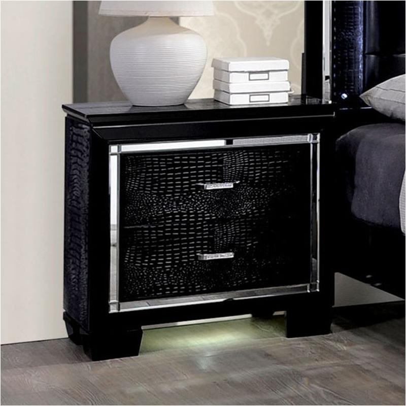 Cm7979bk-n Furniture Of America Bellanova - Black Bedroom Furniture Nightstand