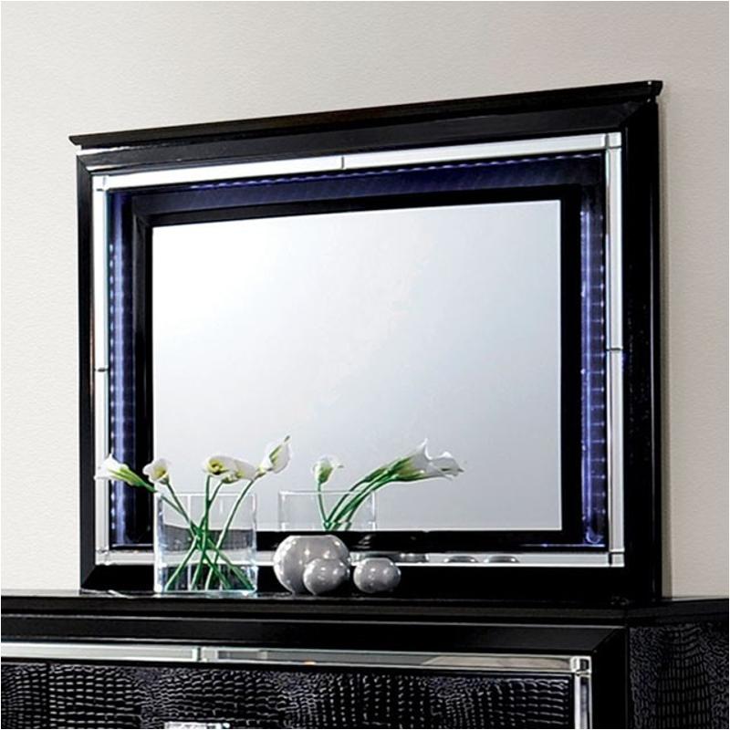 Cm7979bk-m Furniture Of America Bellanova - Black Bedroom Furniture Mirror