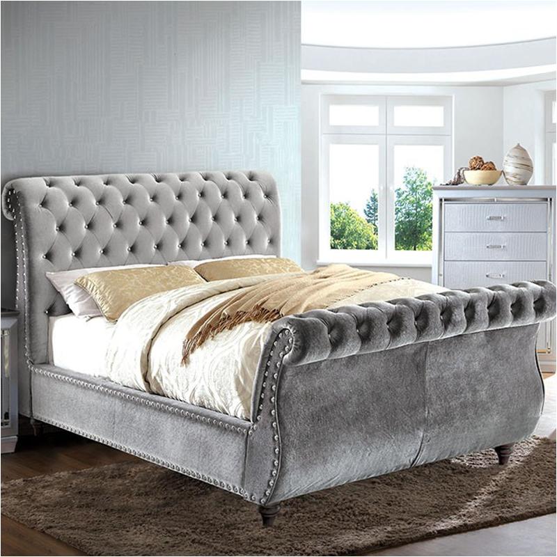 Cm7128gy-ck Furniture Of America Noella Bedroom Furniture Bed