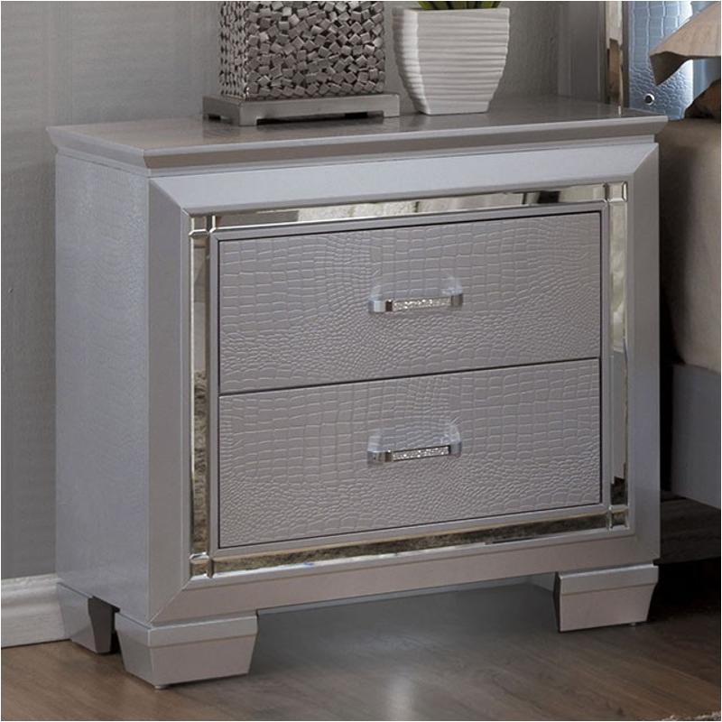 Cm7979sv-n Furniture Of America Bellanova - Silver Bedroom Furniture Nightstand