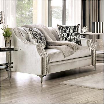 Sm2686-lv Furniture Of America Elicia - Silver/black Living Room Furniture Loveseat
