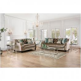 Sm2685-sf Furniture Of America Elicia - Champagne/turquoise Living Room Furniture Sofa