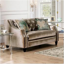 Sm2685-lv Furniture Of America Elicia - Champagne/turquoise Living Room Furniture Loveseat