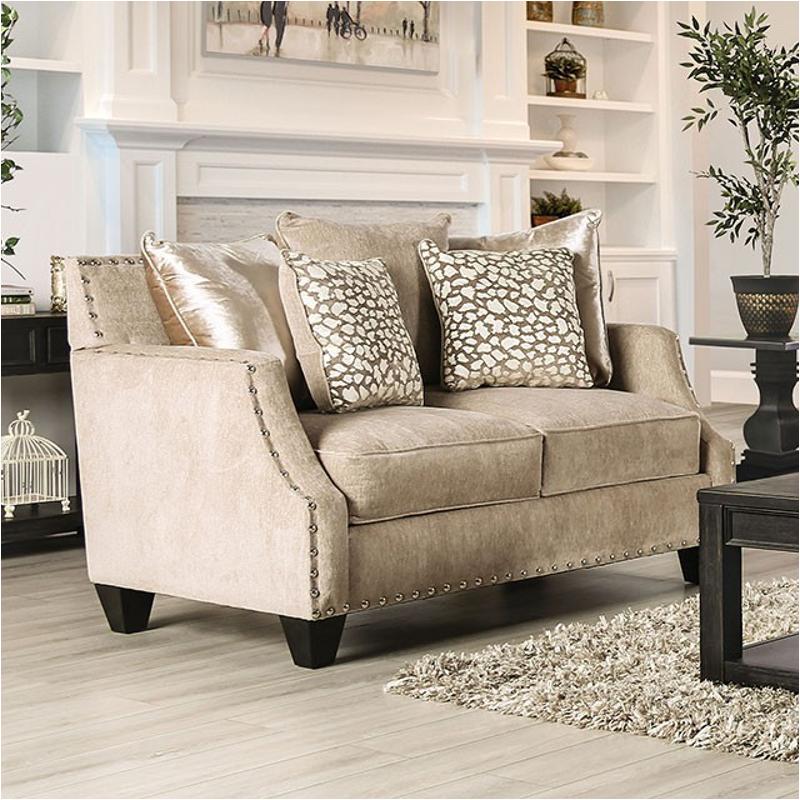 Sm6226-lv Furniture Of America Hendon - Beige Living Room Furniture Loveseat