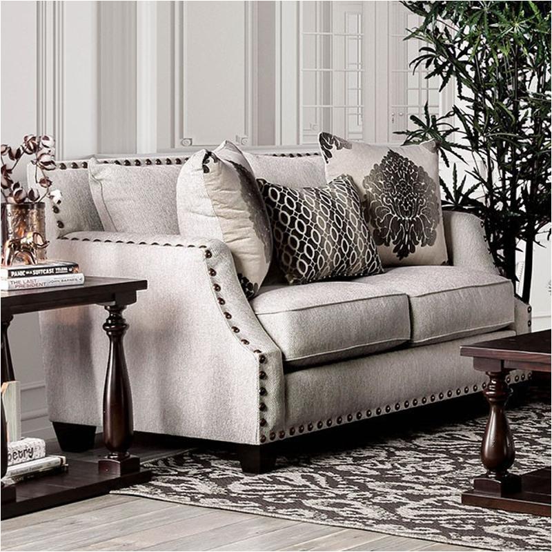 Sm3072-lv Furniture Of America Cornelia - Beige Living Room Furniture Loveseat