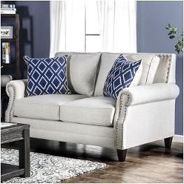 Sm2672-lv Furniture Of America Giovanni - Beige/blue Living Room Furniture Loveseat