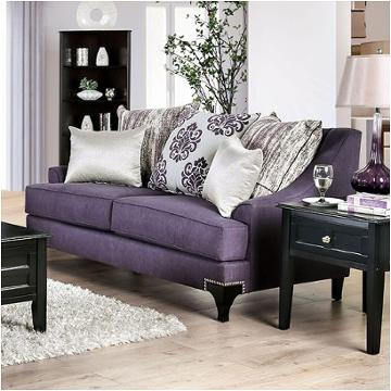 Sm2208-lv Furniture Of America Sisseton - Purple Living Room Furniture Loveseat