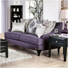 Sm2208-lv Furniture Of America Sisseton - Purple Living Room Furniture Loveseat