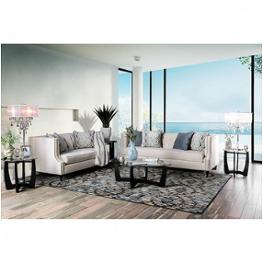 Sm2217-sf Furniture Of America Tegan - Beige/light Blue Living Room Furniture Sofa